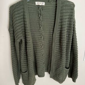 Pink Rose Lace Up Back Cardigan